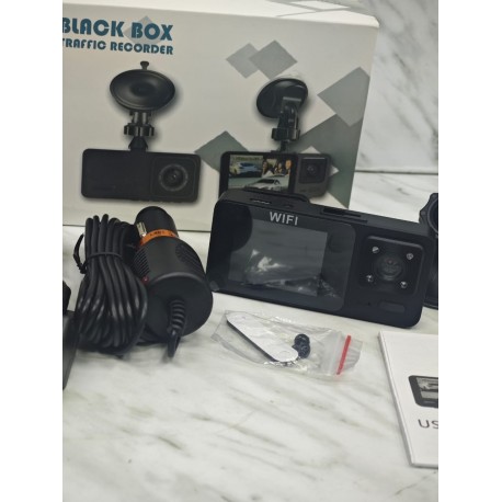 Автомобильный умный видеорегистратор 3 в 1 WIFI и камерой заднего вида  оптом-6