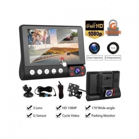 Видеорегистратор камера заднего вида Full HD SENSOR 4-дюймовый сенсорный экран  оптом-1