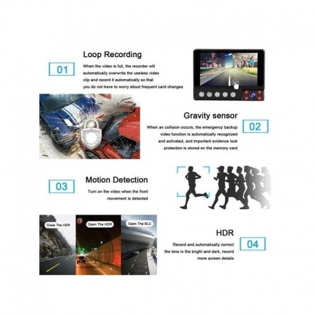 Видеорегистратор камера заднего вида Full HD SENSOR 4-дюймовый сенсорный экран  оптом-3