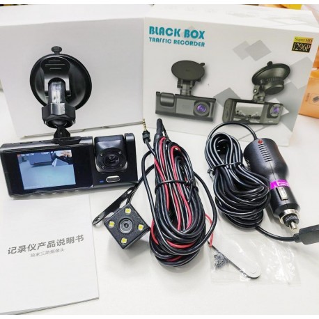 Видеорегистратор TRAFFIC RECORDER Super HD 1296P широкоугольный 3-объективный  оптом-7