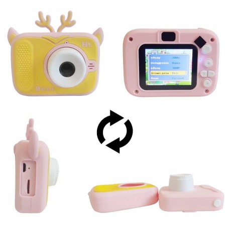 Детский фотоаппарат Hi Deer ОЛЕНЕНОК c силиконовым чехлом  оптом-3