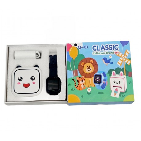 Набор мини-принтер и детских часов MINI Printer Manual Q-01 CLASSIC без бумаги для печати-1