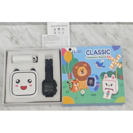 Набор мини-принтер и детских часов MINI Printer Manual Q-01 CLASSIC без бумаги для печати-3