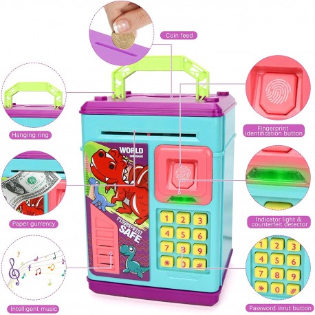 Детская копилка Сейф с отпечатком пальца DT-318  оптом-3