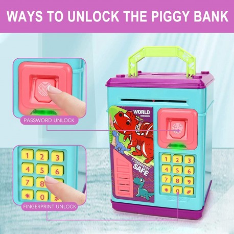 Детская копилка Сейф с отпечатком пальца DT-318  оптом-5