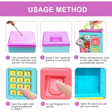 Детская копилка Сейф с отпечатком пальца DT-318  оптом-7