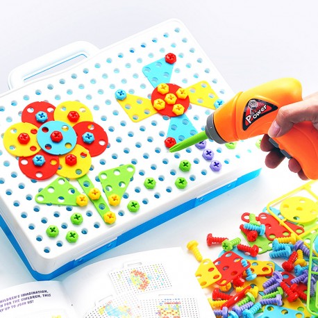 Детский конструктор с шуруповертом Creative Magic Panel 151 деталь  оптом-1