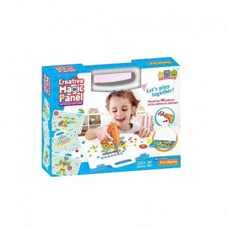 Детский конструктор с шуруповертом Creative Magic Panel 151 деталь  оптом