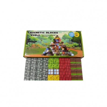 Конструктор детский МАГНИТНЫЕ БЛОКИ MAGNETIC BLOCKS WORLD 100 предметов  оптом-1