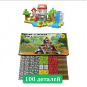 Конструктор детский МАГНИТНЫЕ БЛОКИ MAGNETIC BLOCKS WORLD 100 предметов  Конструктор детский МАГНИТНЫЕ БЛОКИ MAGNETIC BLOCKS WORLD 100 предметов