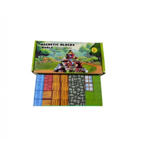Конструктор детский МАГНИТНЫЕ БЛОКИ MAGNETIC BLOCKS WORLD 64 предмета  оптом-1