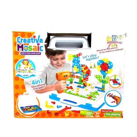 Конструктор мозаика с шуруповертом Creative Mosaic 237 деталей  оптом