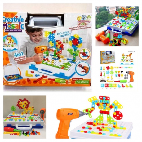 Конструктор мозаика с шуруповертом Creative Mosaic 237 деталей  оптом-5