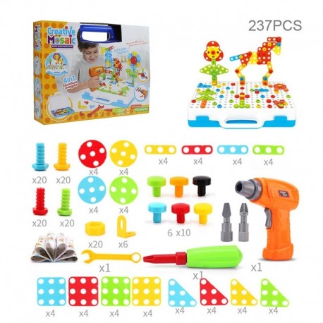 Конструктор мозаика с шуруповертом Creative Mosaic 237 деталей  оптом-1