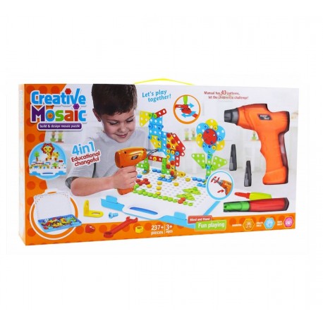 Конструктор мозаика с шуруповертом Creative Mosaic 237 деталей  оптом-4