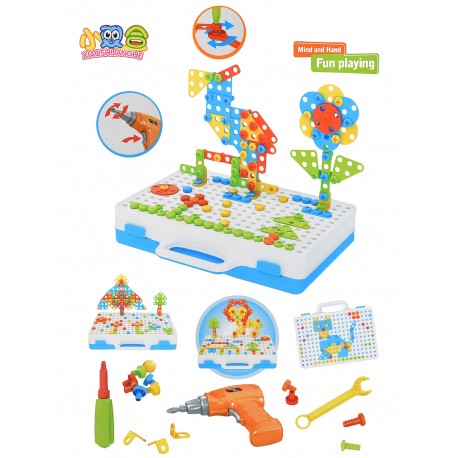 Конструктор мозаика с шуруповертом Creative Mosaic 237 деталей  оптом-2