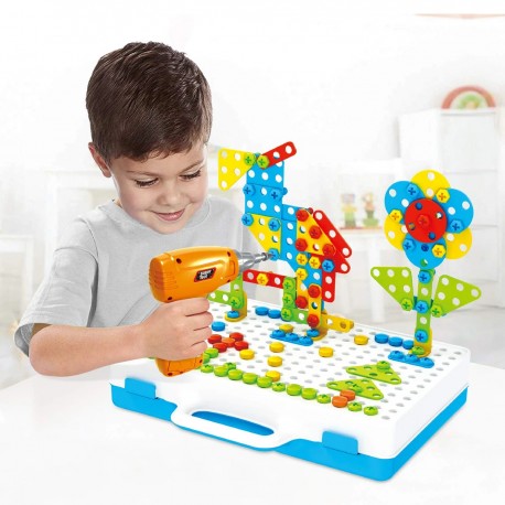 Конструктор мозаика с шуруповертом Creative Mosaic 237 деталей  оптом-3