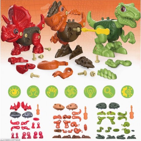 Конструктор разбирайка Dino Assembling Series с отверткой  оптом-6