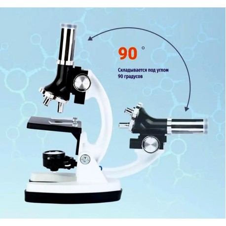 Микроскоп детский учебный Микромед 300x-1200x в кейсе с микропрепаратами-7
