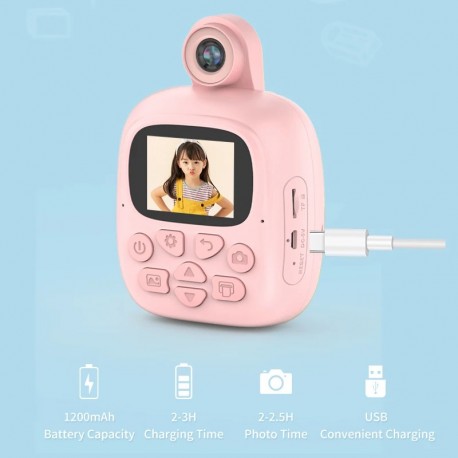 Детская фотокамера Мгновенная печать Children's Digital Print Camera 1080P HD проекционная цифровая  оптом-4