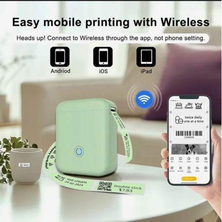 Машинка-принтер для печати этикеток, штрих-кодов с Bluetooth-5