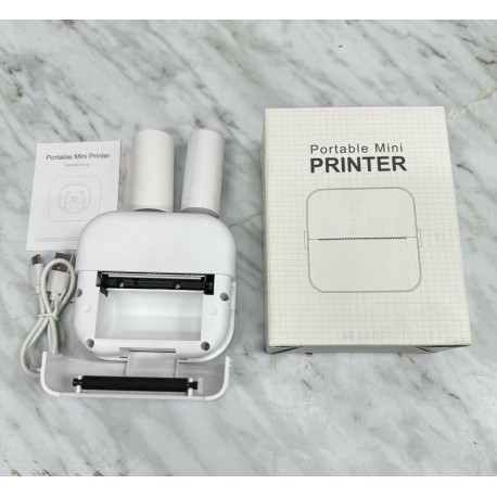 Мини-принтер детский Portable Mini Printer Мишка монохромный-4