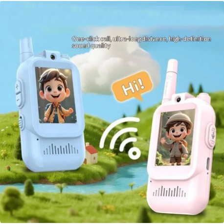 Детские рации набор, экран 2 дюйма, видеопереговорные, с функцией изменения голоса 2 шт-4