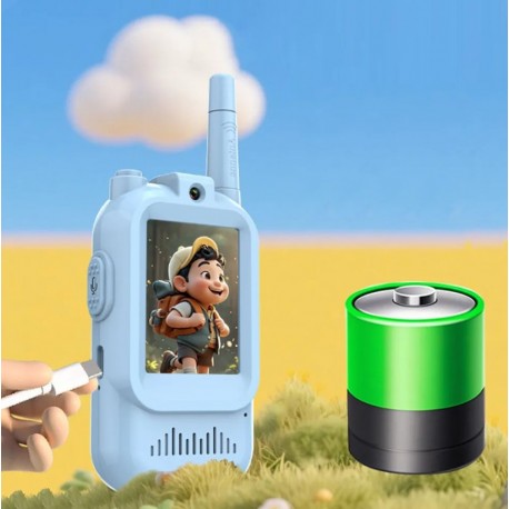 Детские рации набор, экран 2 дюйма, видеопереговорные, с функцией изменения голоса 2 шт-6