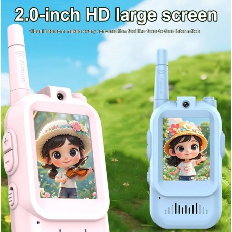 Детские рации набор, экран 2 дюйма, видеопереговорные, с функцией изменения голоса 2 шт-9