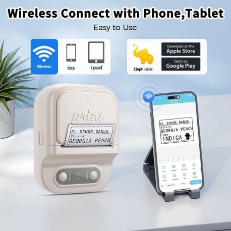 Термопринтер для этикеток беспроводной мини блютуз-4