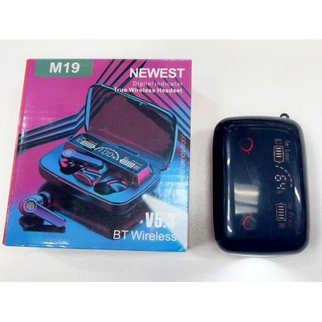 Беспроводные TWS наушники Bluetooth M19 с кейсом Power Bank  оптом-1