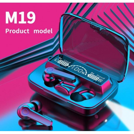 Беспроводные TWS наушники Bluetooth M19 с кейсом Power Bank  оптом-2