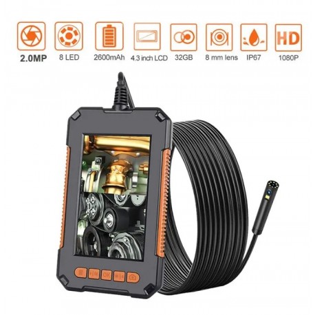 Промышленный 4,3-дюймовый эндоскоп P40 HD 2 камеры, 2 м  оптом-7
