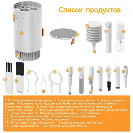 Набор инструментов 20 в 1 Multifunctional Cleaning Brush для чистки ноутбука, гаджетов  оптом-1