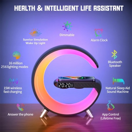 Беспроводная колонка G11 светодиодный RGB ночник, 15 W Bluetooth-динамик  оптом-7