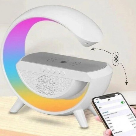 Беспроводная колонка LED WIRELESS CHARGING SPEAKER  6500 с RGB подсветкой и зарядкой  оптом-6