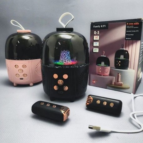 Bluetooth-колонка с функцией караоке портативная, 2 микрофона  оптом-6