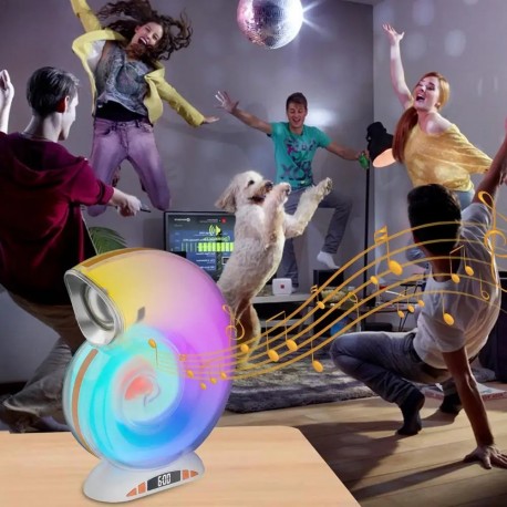 Музыкальная Беспроводная Bluetooth Колонка с Будильником Ракушка Conch Music Lamp  оптом-4