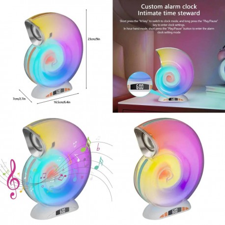 Музыкальная Беспроводная Bluetooth Колонка с Будильником Ракушка Conch Music Lamp  оптом-6