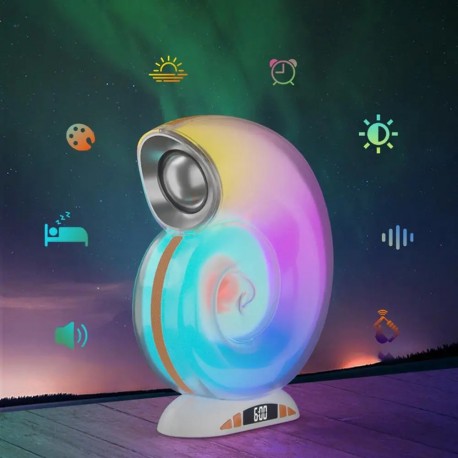 Музыкальная Беспроводная Bluetooth Колонка с Будильником Ракушка Conch Music Lamp  оптом-7