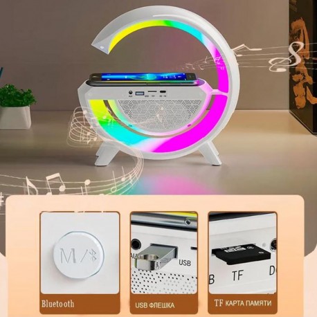 Светодиодная Bluetooth колонка с беспроводной зарядкой BT2301  оптом-4