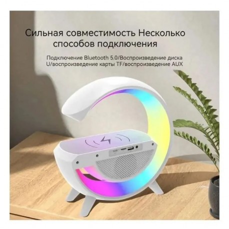 Беспроводная колонка светодиодный RGB ночник Bluetooth 4 в 1  оптом-7