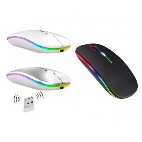 Беспроводная бесшумная компьютерная мышь с подсветкой RGB  оптом-3