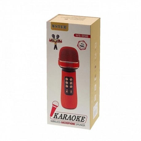 Беспроводной Караоке Микрофон-динамик Wster W5-898 21 х 6 см  оптом-6