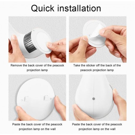 Ночник-Проектор ПАВЛИН LED Peacock Projection Lamp Remote Control Night Light-4