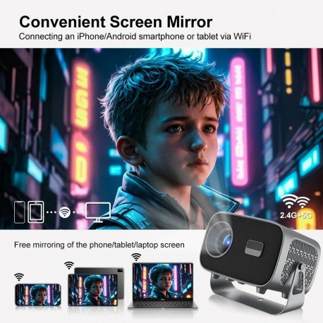 Портативный LED/LCD-проектор A10 с поддержкой Smart TV и разрешением 4K оптом-5