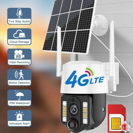 Беспроводная 4G IP поворотная камера видеонаблюдения 840SS 3MP на солнечной батареи с датчиком движения  оптом-7