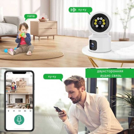 Беспроводная Камера SQ001-W Wi-Fi с двумя объективами, датчик движения  оптом-4
