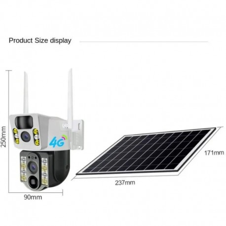 Беспроводная PIR IP-камера V380 наружная 4 МП 4G PTZ с датчиком движения, на солнечной батарее  оптом-4