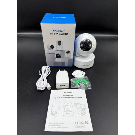 Комнатная видеокамера SriHome IP Camera 4К WiFi  со звуком и светом-4